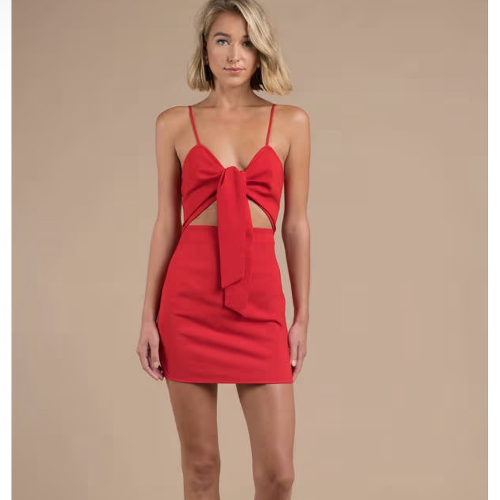 TOBI change your mind red cutout  Bodycon Dress